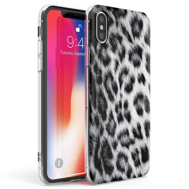 Animal Fur Pattern - Snow Leopard Phone Case iPhone X / iPhone XS / Clear Case,iPhone XR / Clear Case,iPhone XS MAX / Clear Case Blanc Space