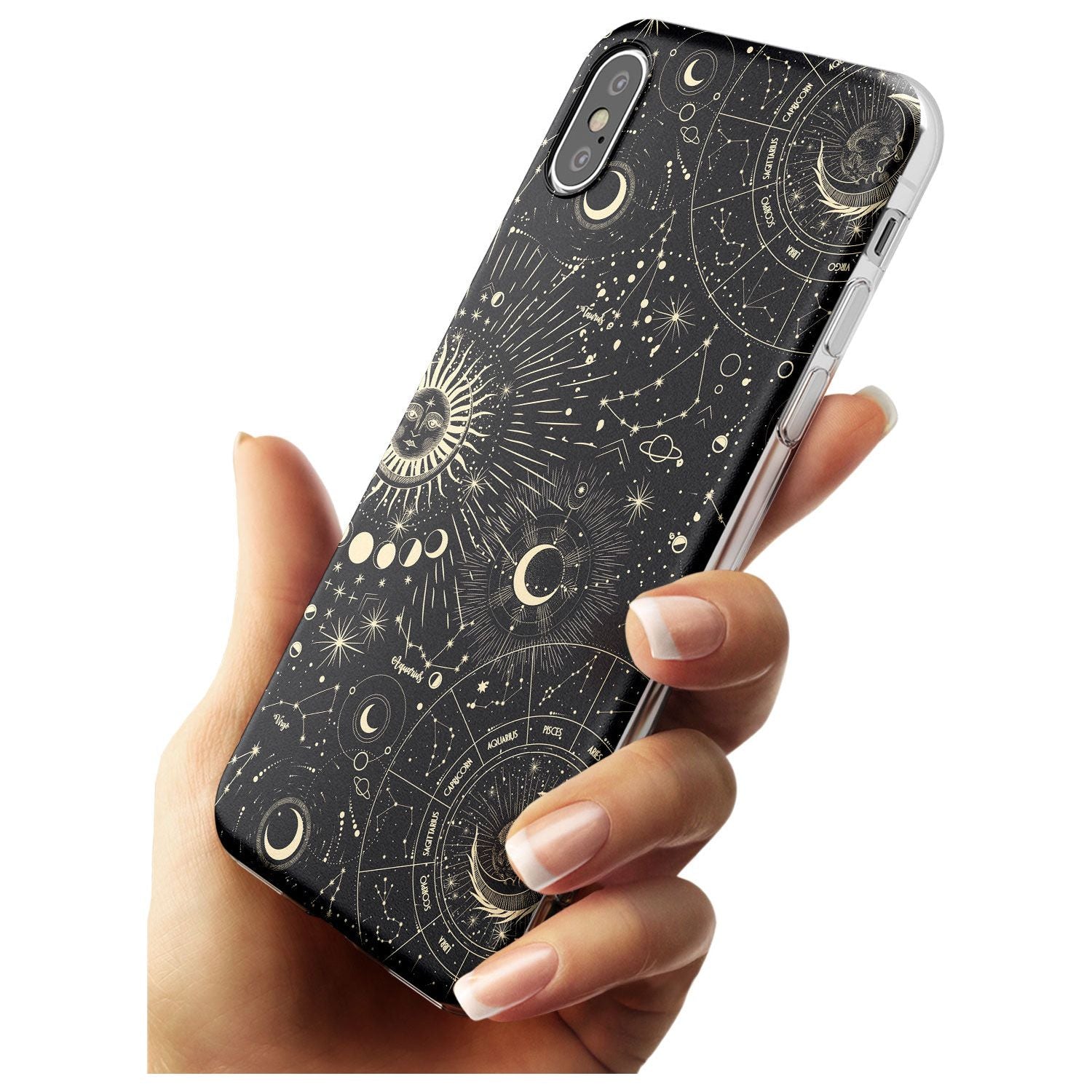 Suns & Zodiac Charts Black Impact Phone Case for iPhone X XS Max XR