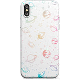 Outer Space Outlines: Pastels on White Black Impact Phone Case for iPhone X XS Max XR