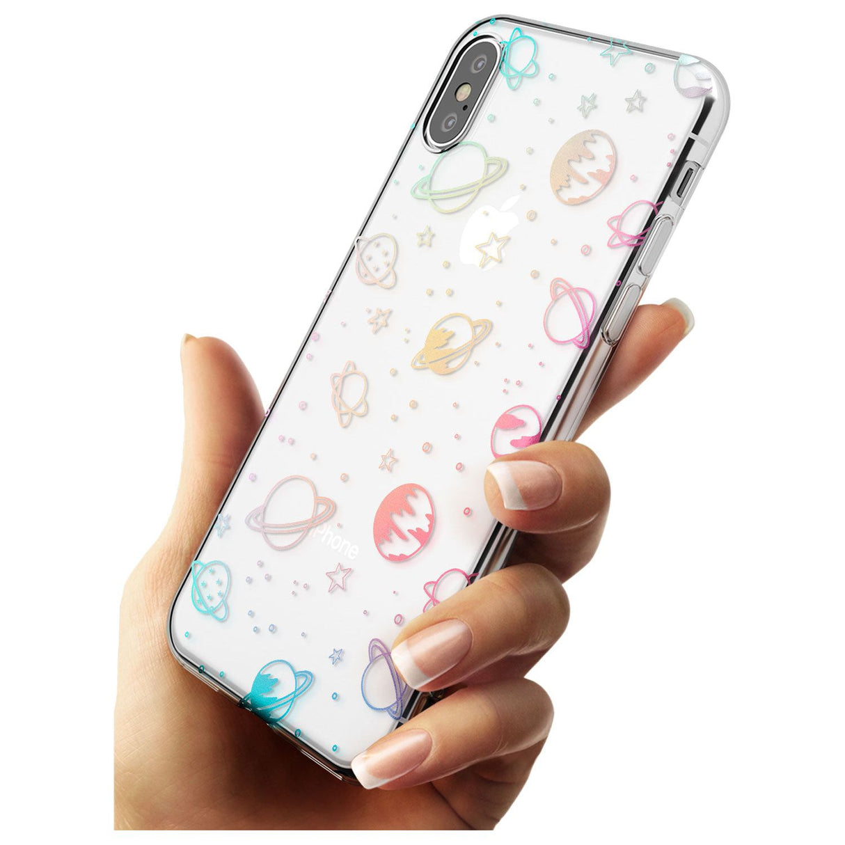 Outer Space Outlines: Pastels on Clear Black Impact Phone Case for iPhone X XS Max XR