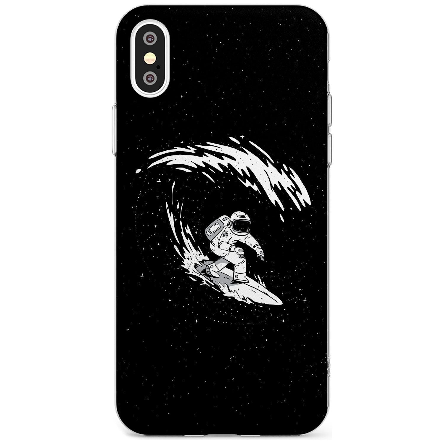 Surfing Astronaut Black Impact Phone Case for iPhone X XS Max XR
