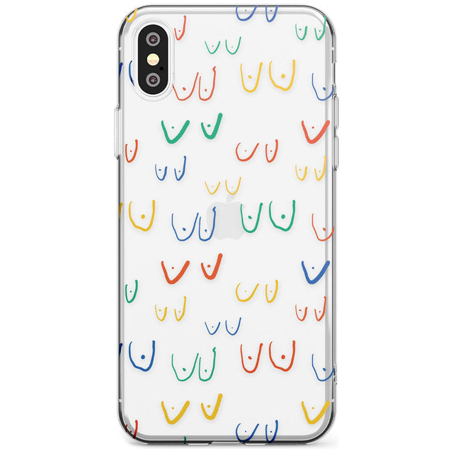 Boob Pattern (Mixed Colours) Black Impact Phone Case for iPhone X XS Max XR