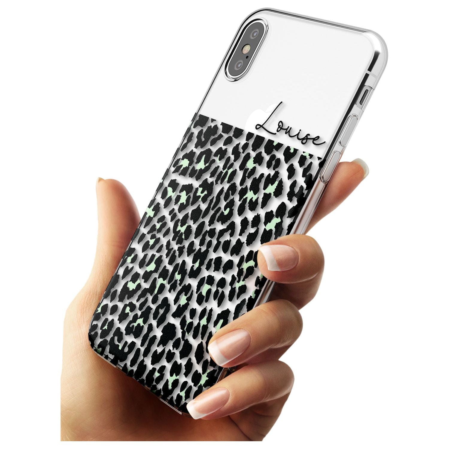 CustomSeafoam Green & Cursive Leopard Spots Slim TPU Phone Case Warehouse X XS Max XR