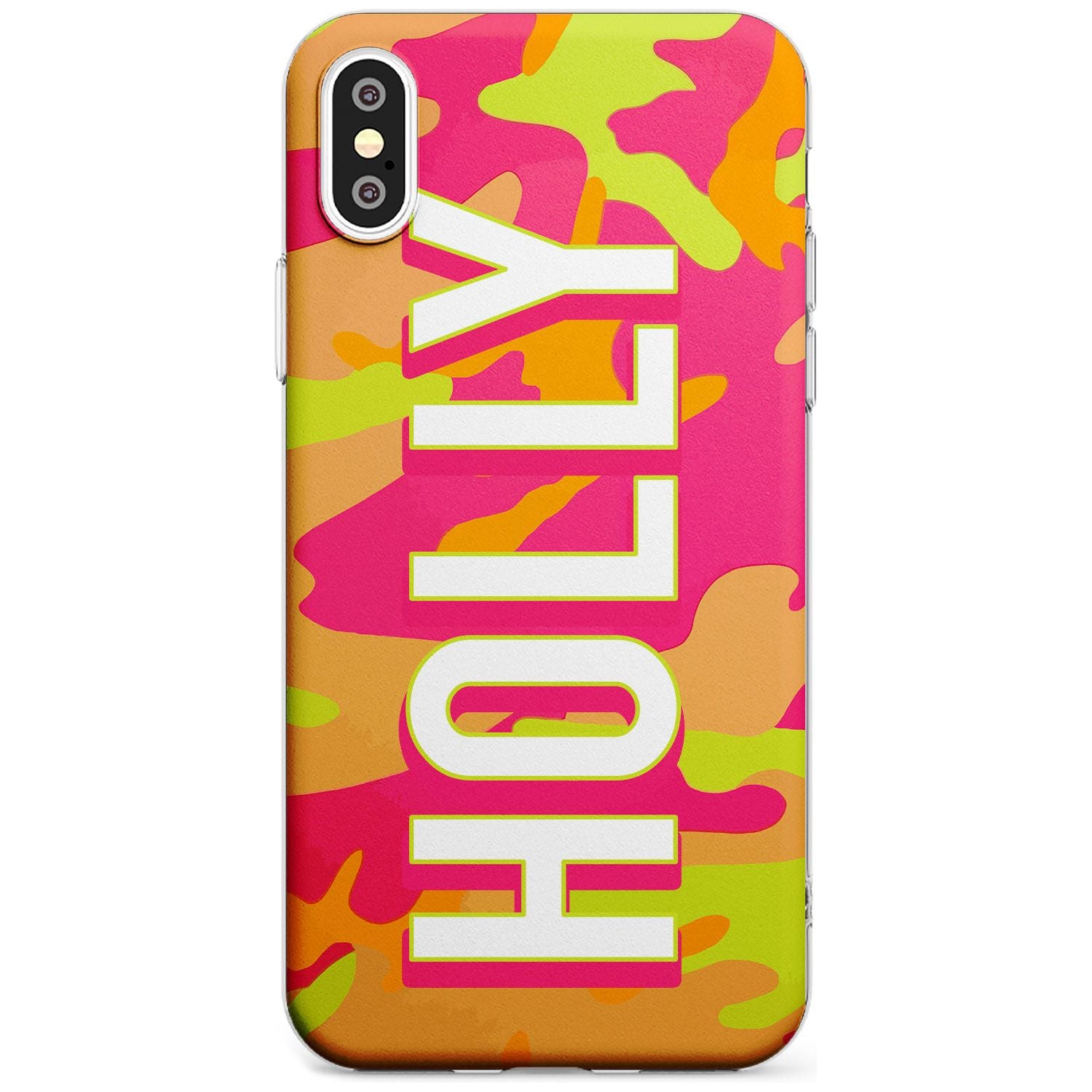 Colourful Neon Camo Black Impact Phone Case for iPhone X XS Max XR