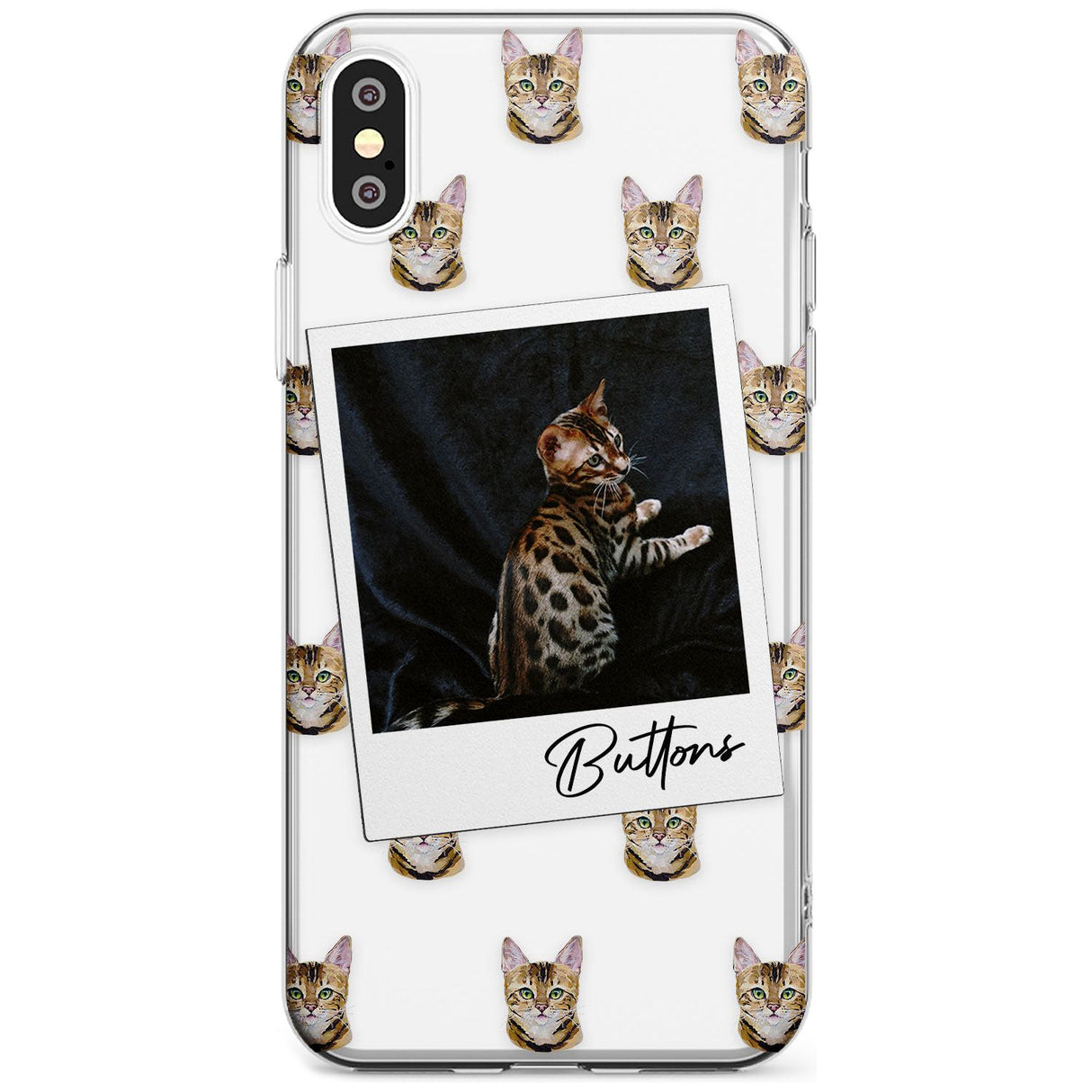 Personalised Bengal Cat Photo Slim TPU Phone Blanc Space X XS Max XR