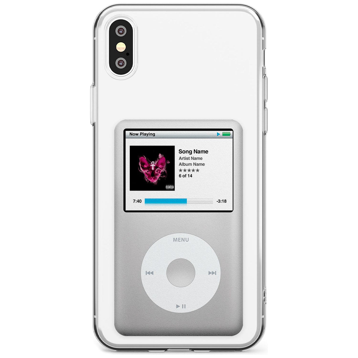 Personalised Classic iPod Slim TPU Phone Blanc Space X XS Max XR