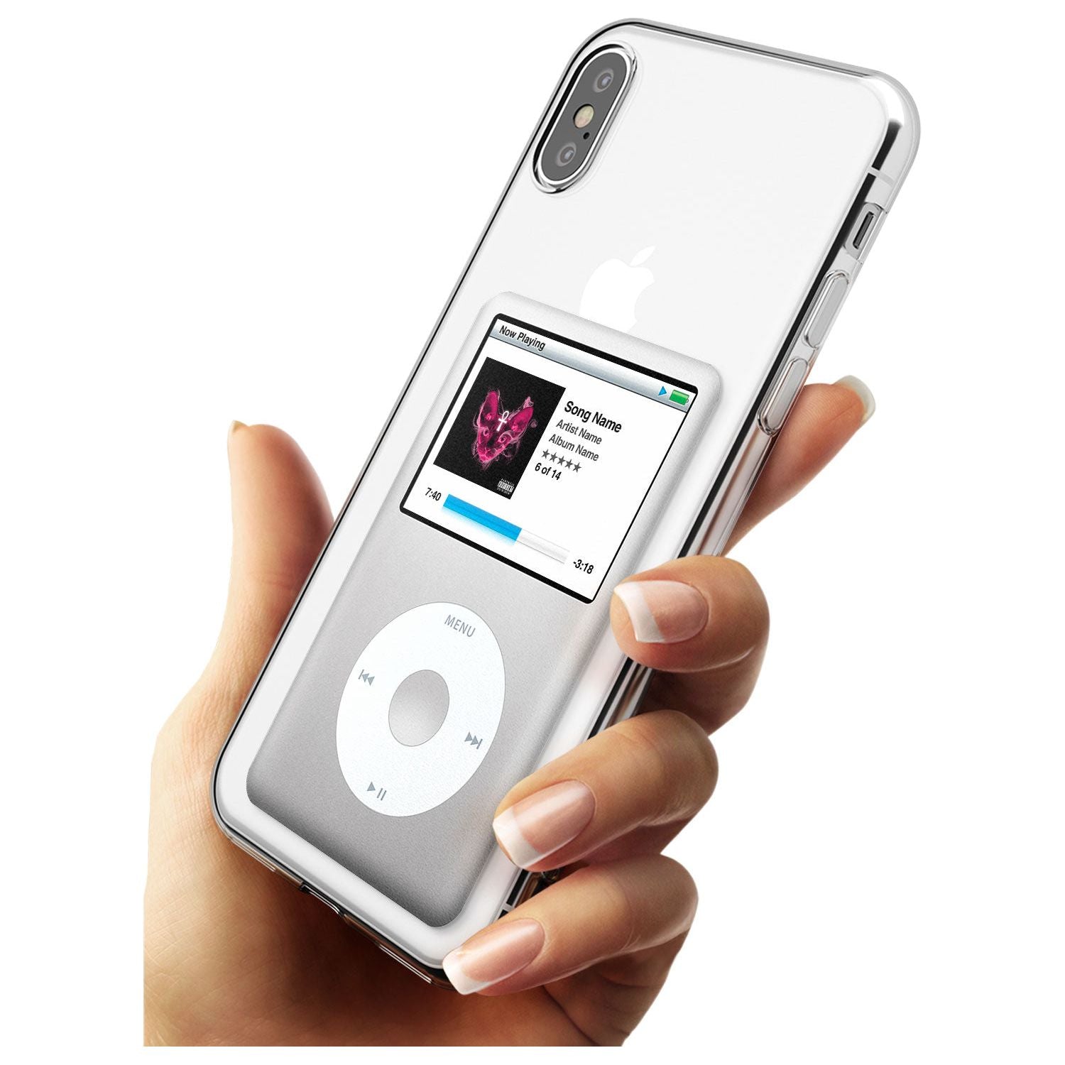 Personalised Classic iPod Slim TPU Phone Blanc Space X XS Max XR