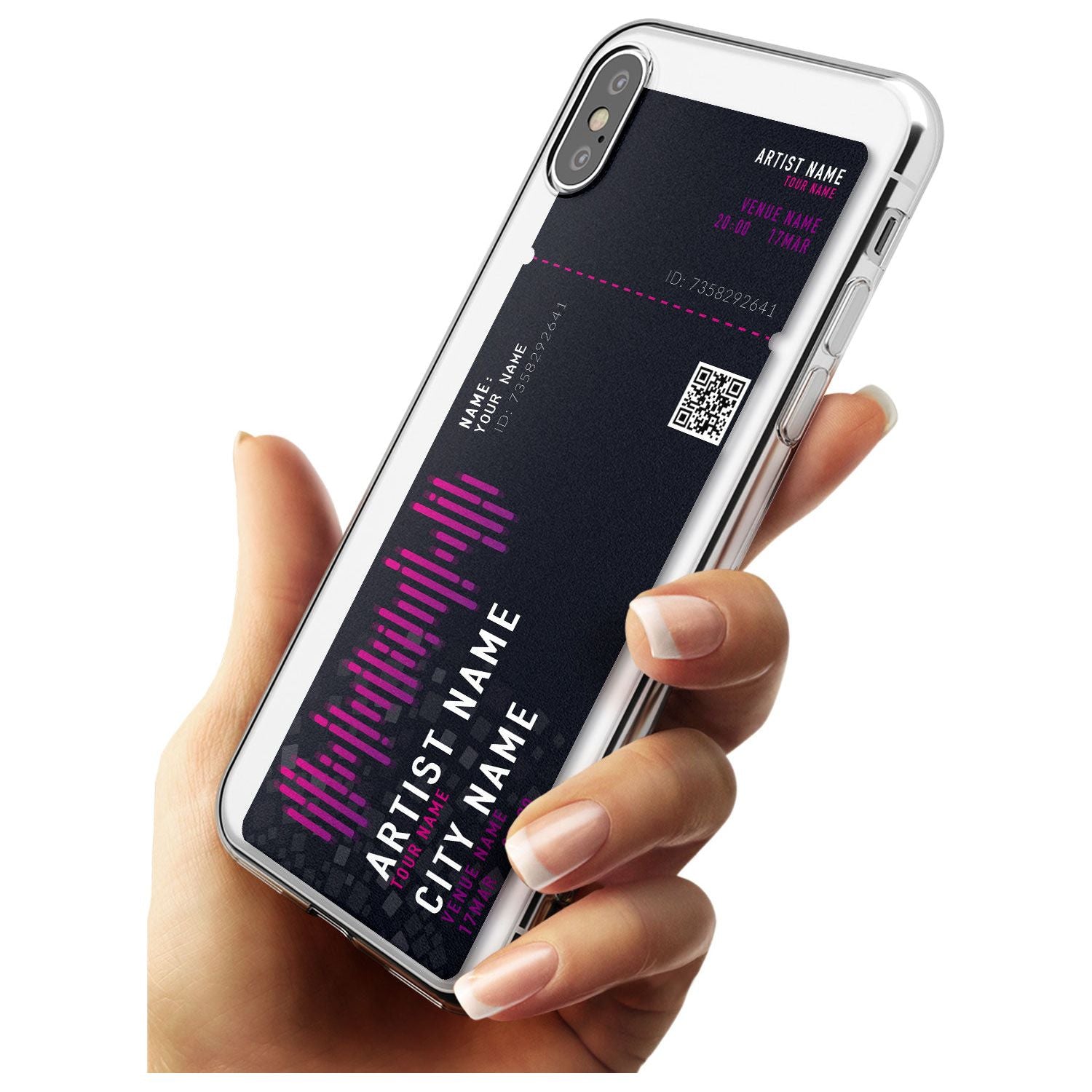 Personalised Concert Ticket Slim TPU Phone Blanc Space X XS Max XR