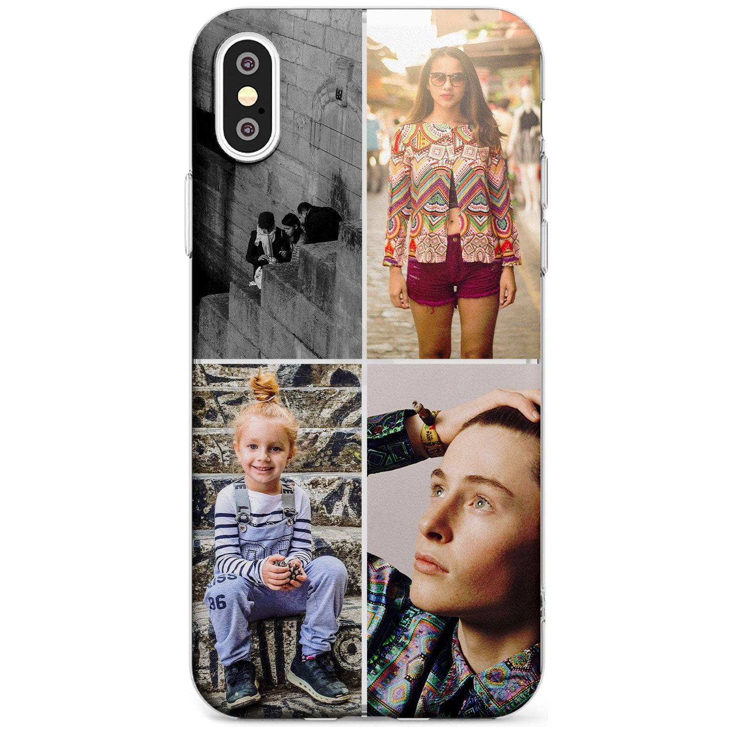 4 Photo Grid  Black Impact Phone Case for iPhone X XS Max XR