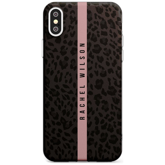 Pink Stripe Leopard Pattern Slim TPU Phone Case Warehouse X XS Max XR