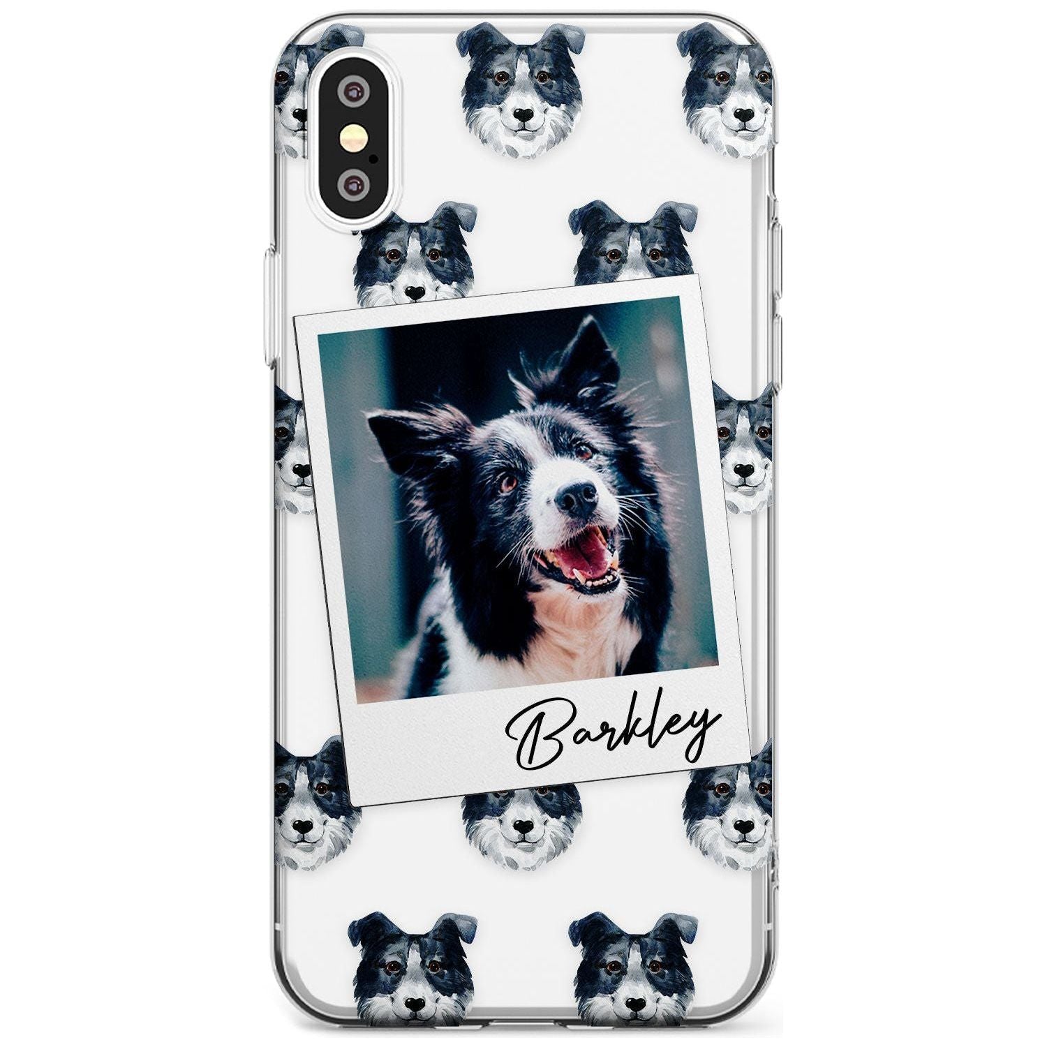 Border Collie - Custom Dog Photo Black Impact Phone Case for iPhone X XS Max XR