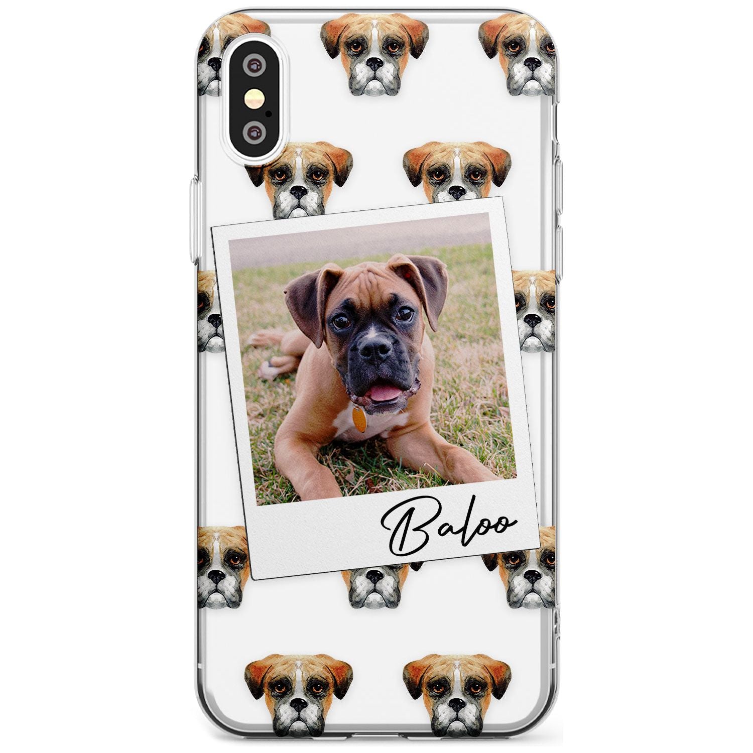 Boxer - Custom Dog Photo Black Impact Phone Case for iPhone X XS Max XR