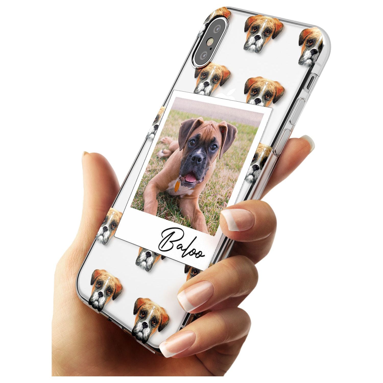 Boxer - Custom Dog Photo Black Impact Phone Case for iPhone X XS Max XR