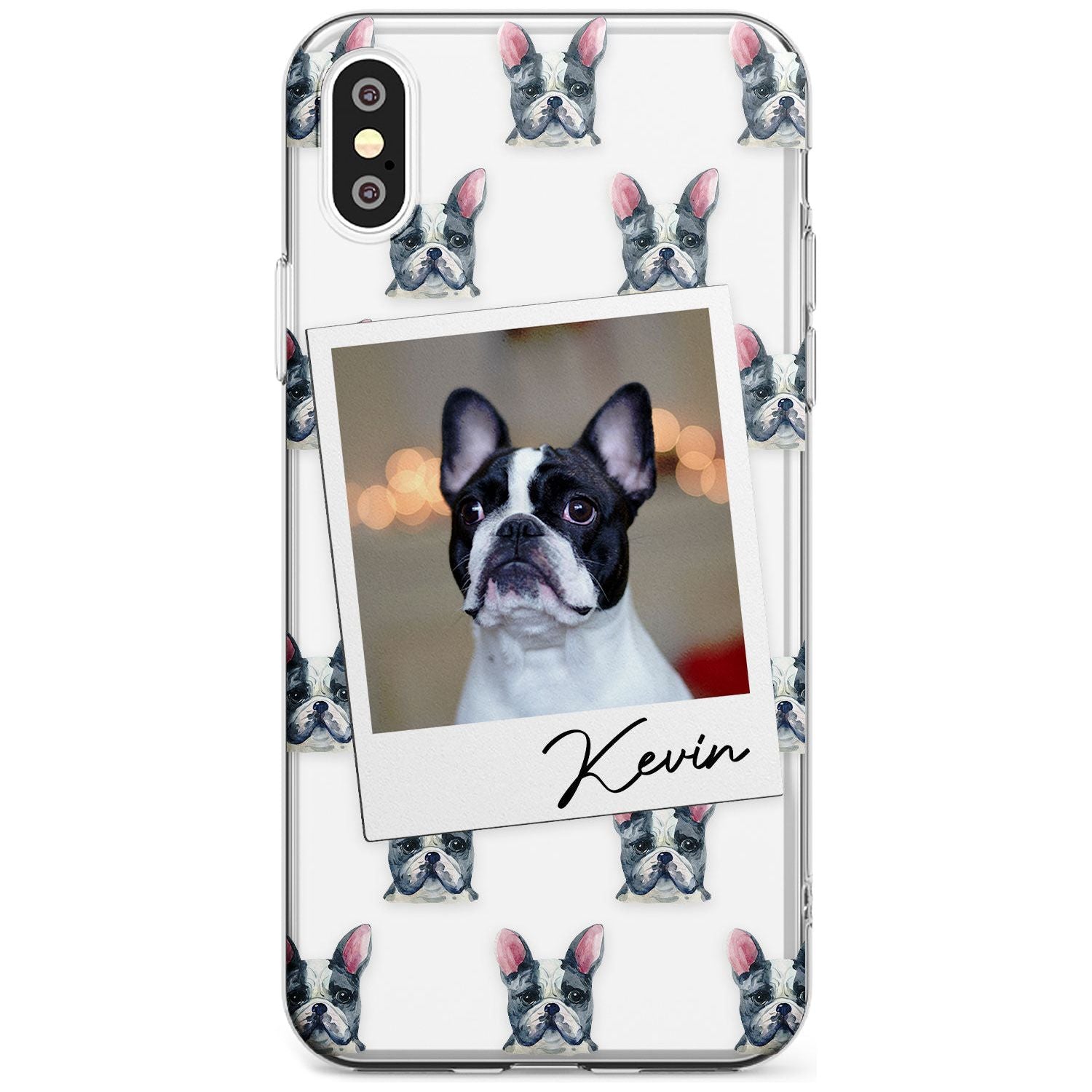 French Bulldog, Black & White - Custom Dog Photo Black Impact Phone Case for iPhone X XS Max XR