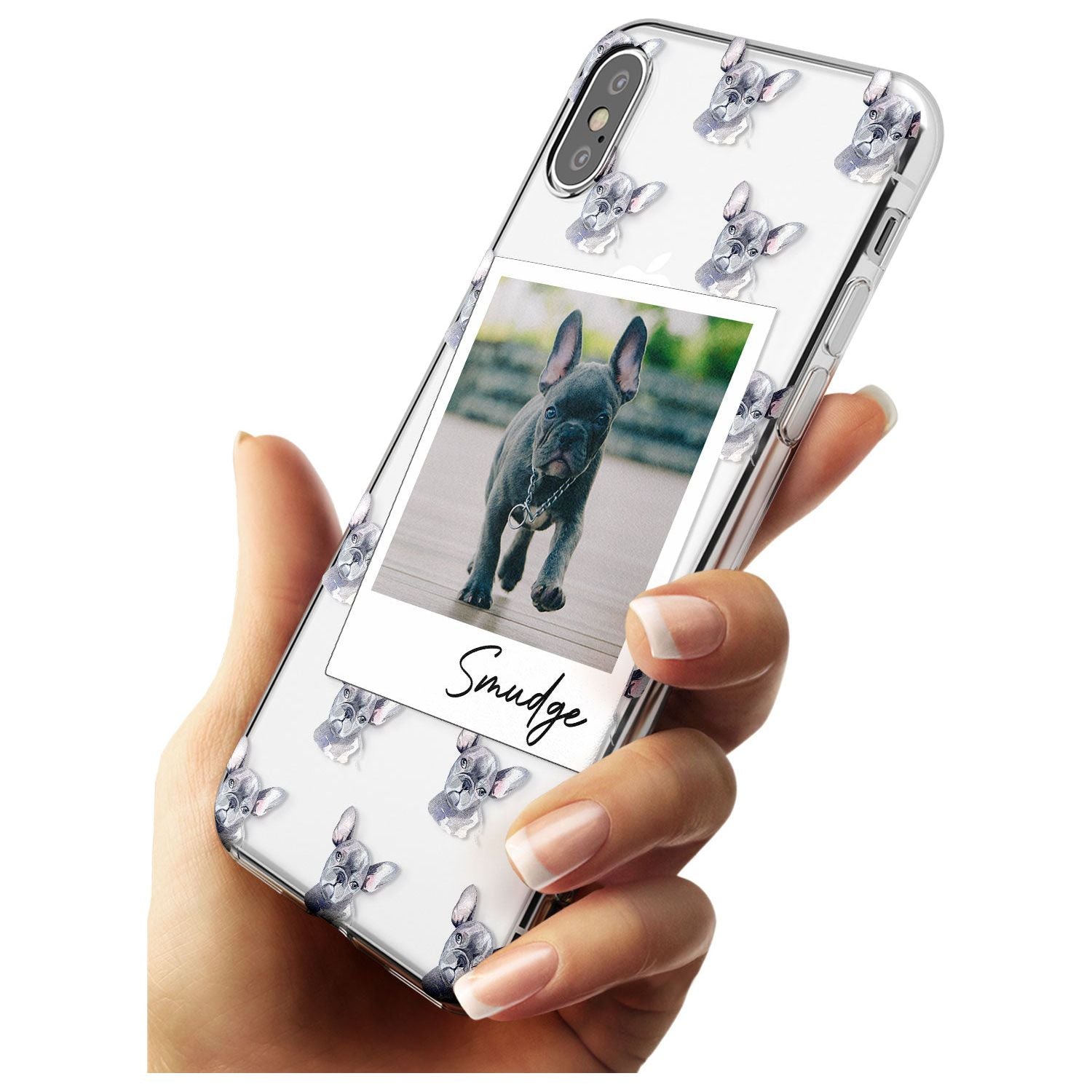 French Bulldog, Grey - Custom Dog Photo Black Impact Phone Case for iPhone X XS Max XR