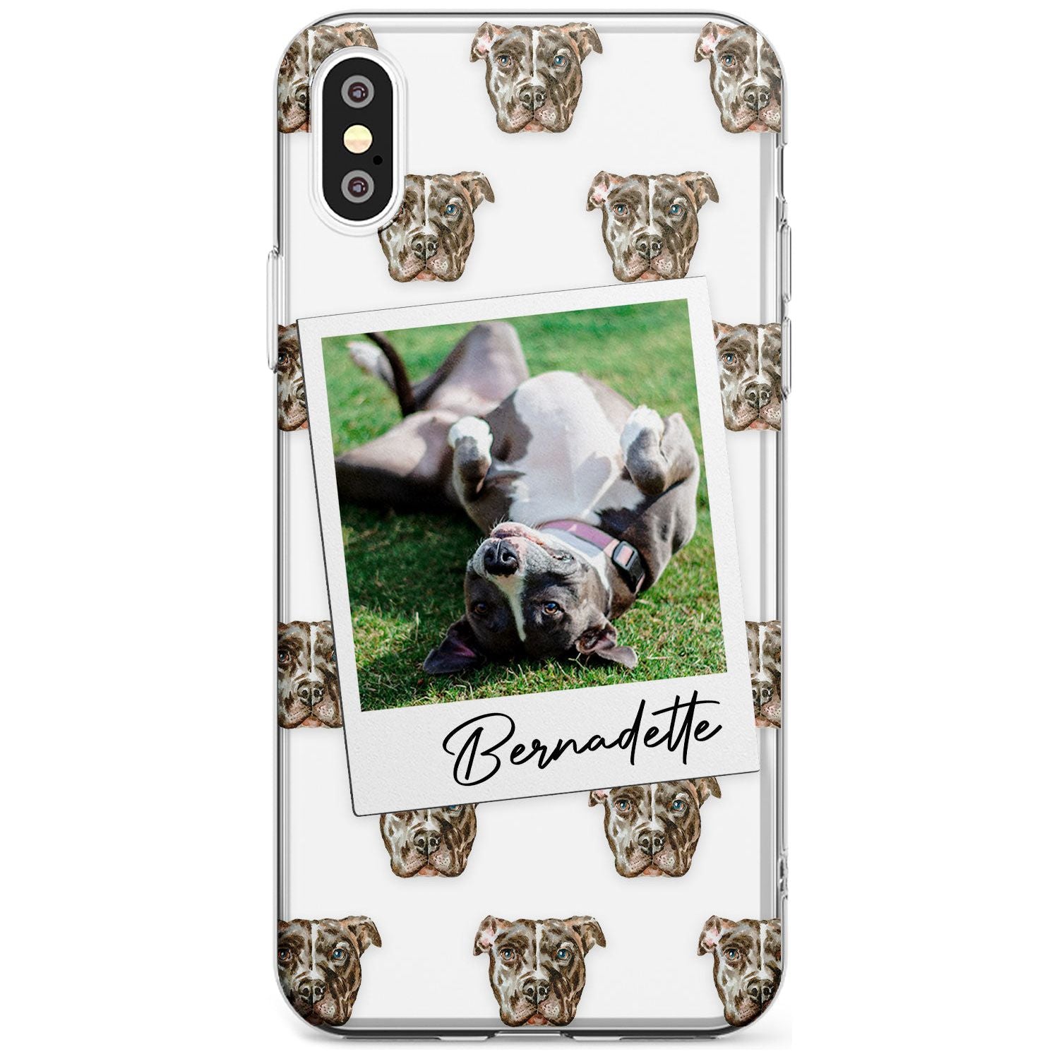 Staffordshire Bull Terrier - Custom Dog Photo Black Impact Phone Case for iPhone X XS Max XR