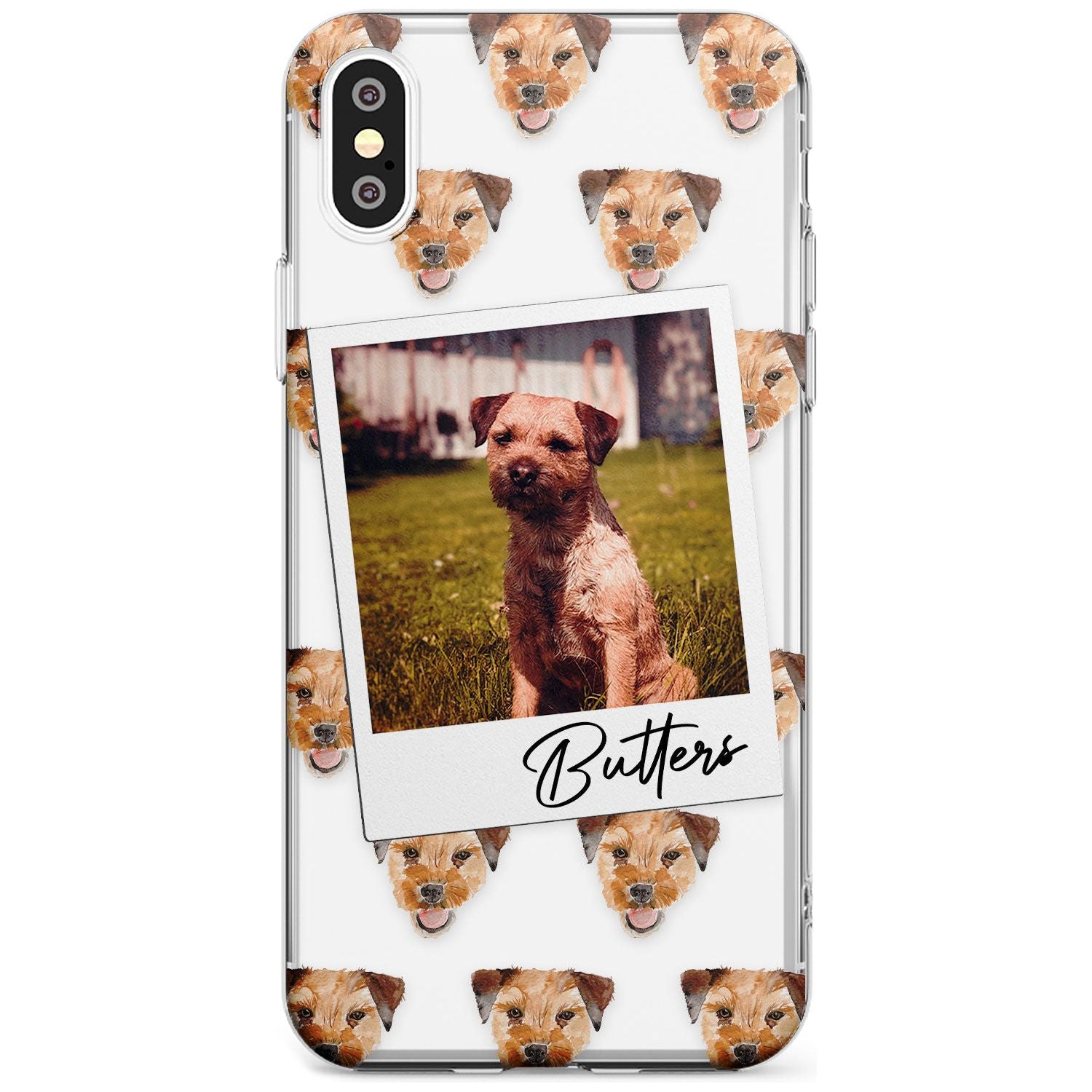 Border Terrier - Custom Dog Photo Black Impact Phone Case for iPhone X XS Max XR