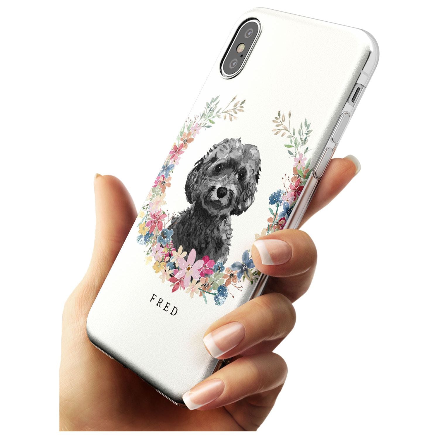 Black Cockapoo - Watercolour Dog Portrait Slim TPU Phone Case Warehouse X XS Max XR