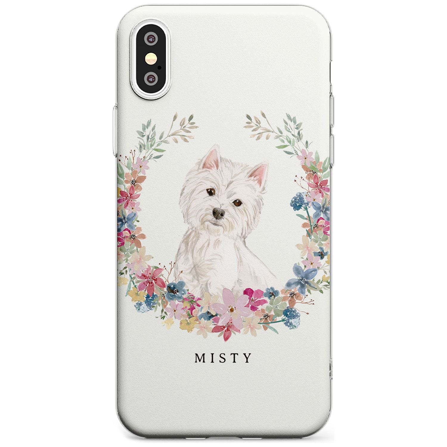 Westie Watercolour Dog Portrait Slim TPU Phone Case Warehouse X XS Max XR
