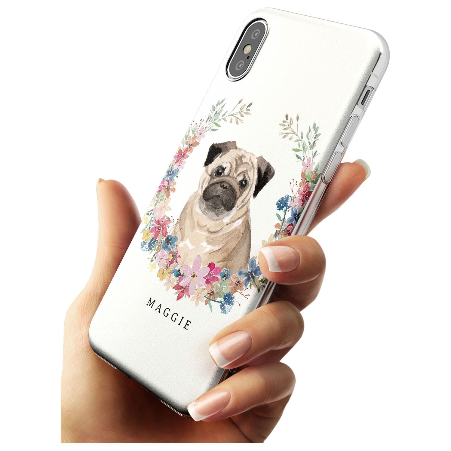 Pug - Watercolour Dog Portrait Slim TPU Phone Case Warehouse X XS Max XR