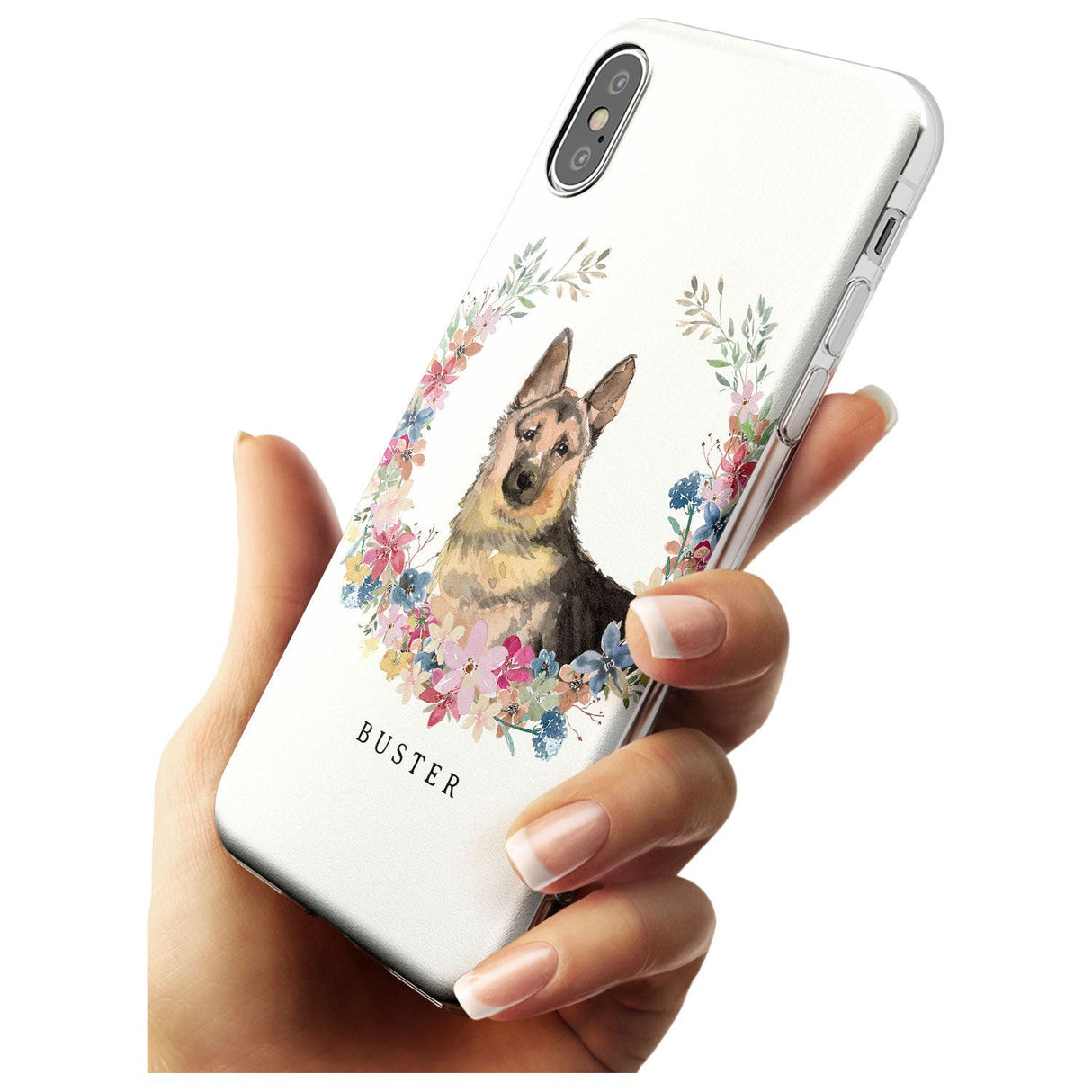 German Shepherd - Watercolour Dog Portrait Slim TPU Phone Case Warehouse X XS Max XR