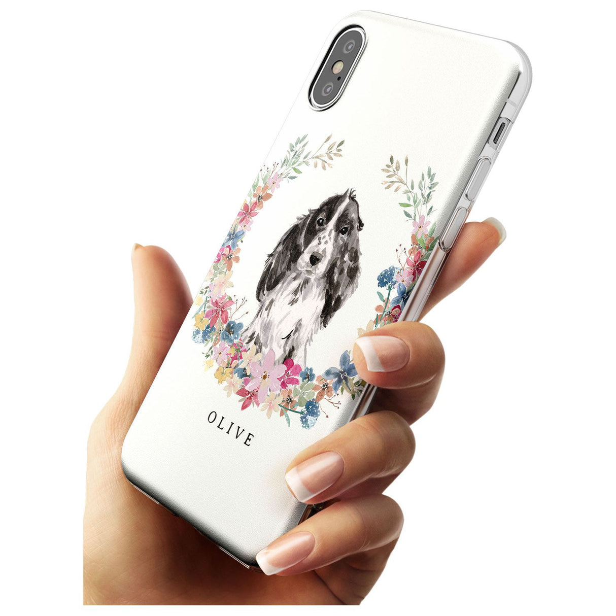 Black Cocker Spaniel - Watercolour Dog Portrait Slim TPU Phone Case Warehouse X XS Max XR