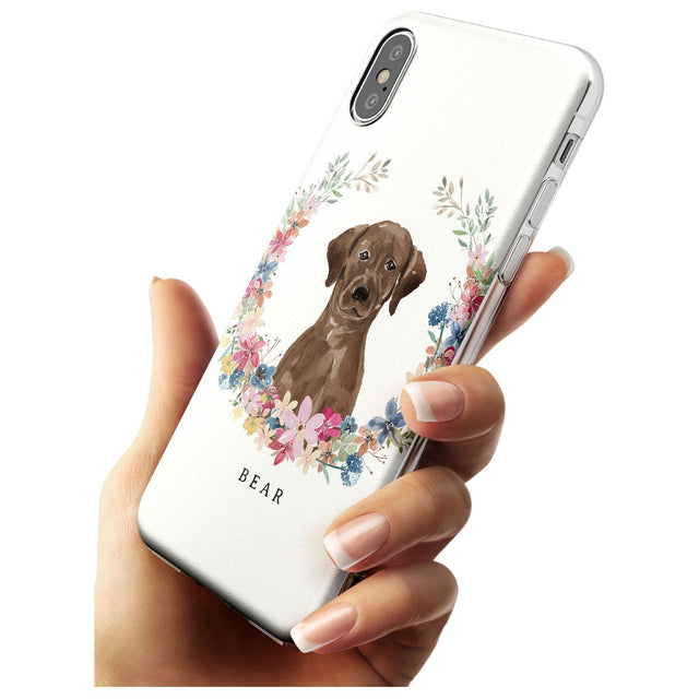 Chocolate Lab - Watercolour Dog Portrait Slim TPU Phone Case Warehouse X XS Max XR