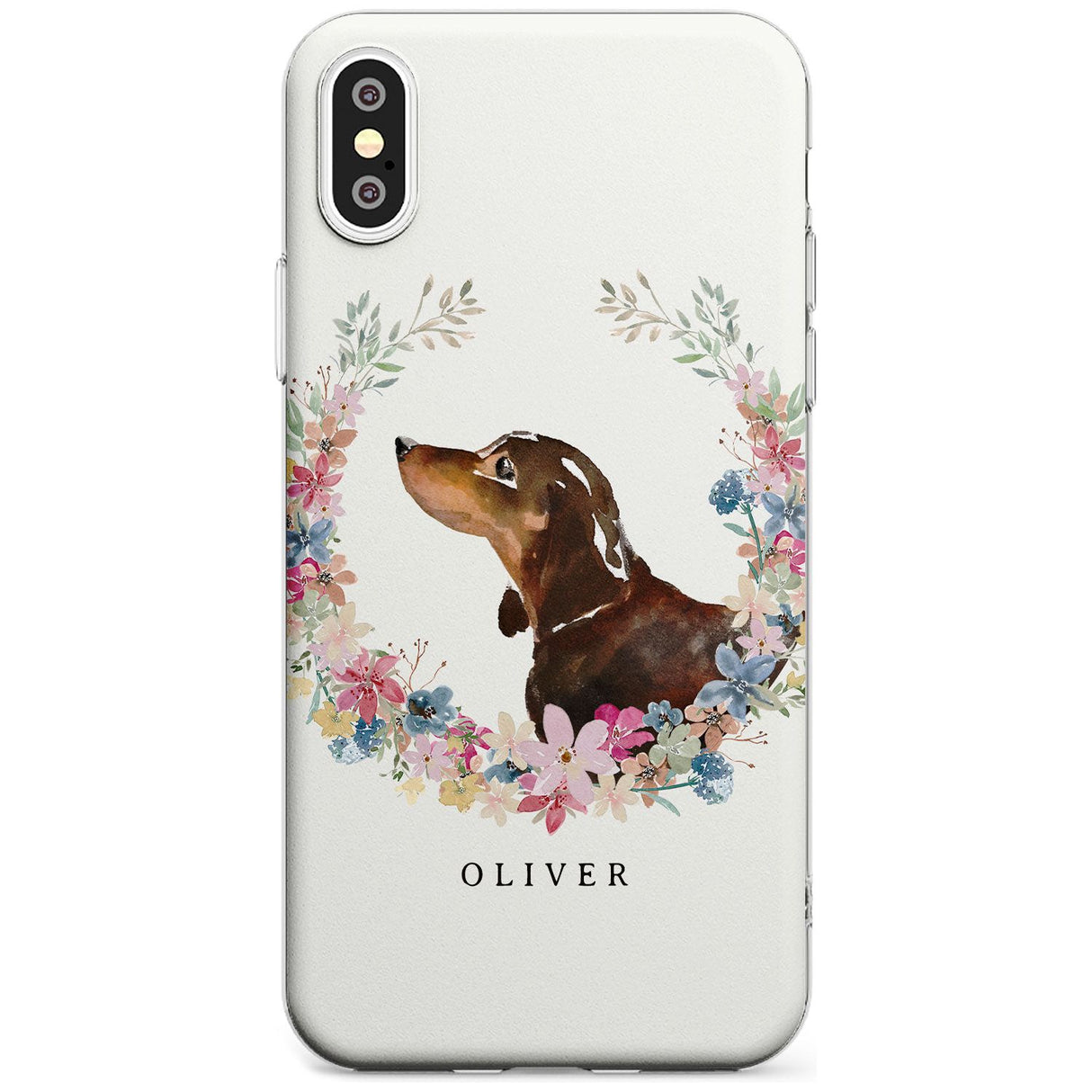 Black & Tan Dachshund - Watercolour Dog Portrait Slim TPU Phone Case Warehouse X XS Max XR