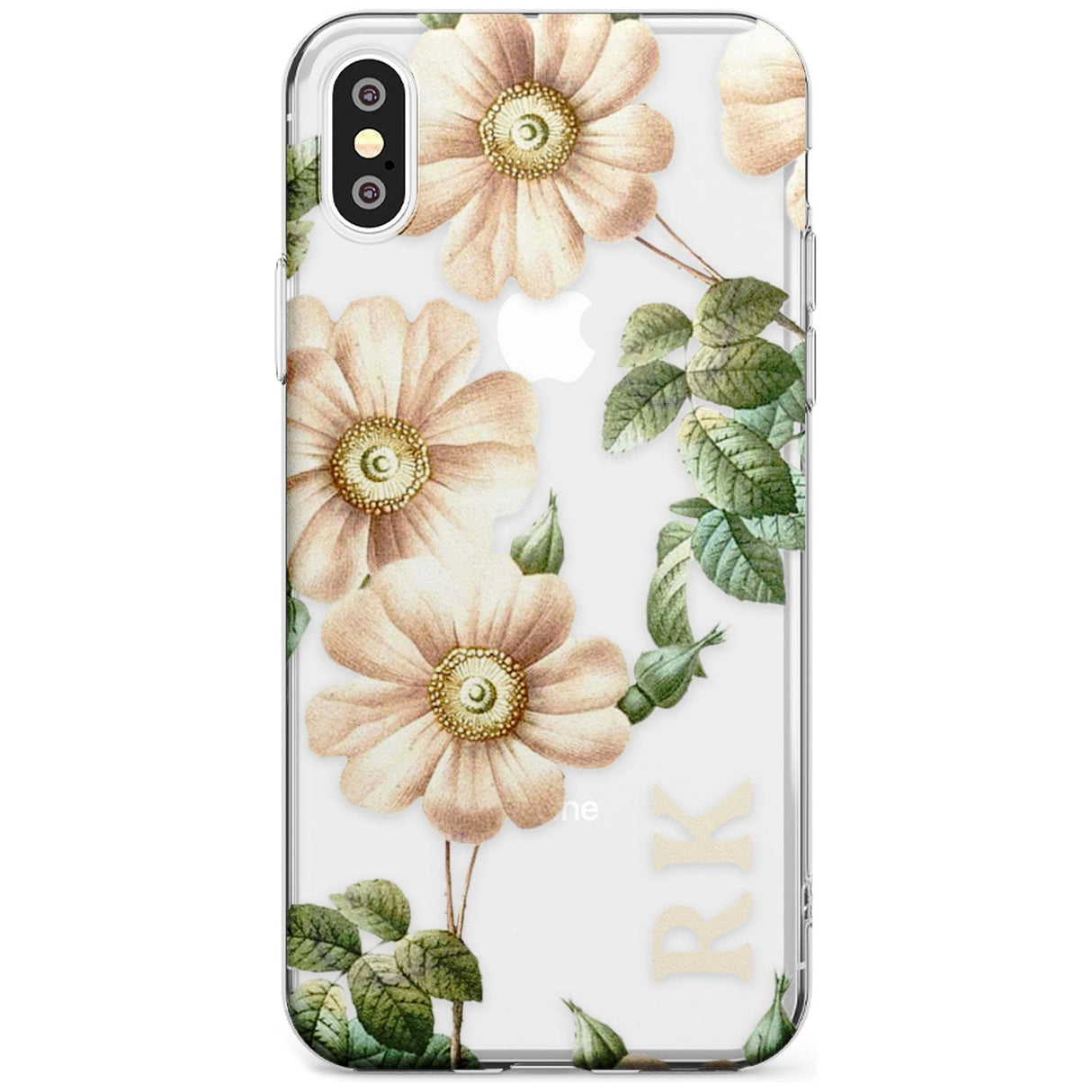 Custom Clear Vintage Floral Cream Anemones Slim TPU Phone Case Warehouse X XS Max XR