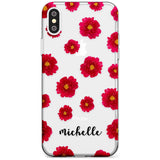 Red Peonies & Cursive iPhone Case  Slim Case Custom Phone Case - Case Warehouse