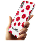 Red Peonies & Cursive iPhone Case   Custom Phone Case - Case Warehouse