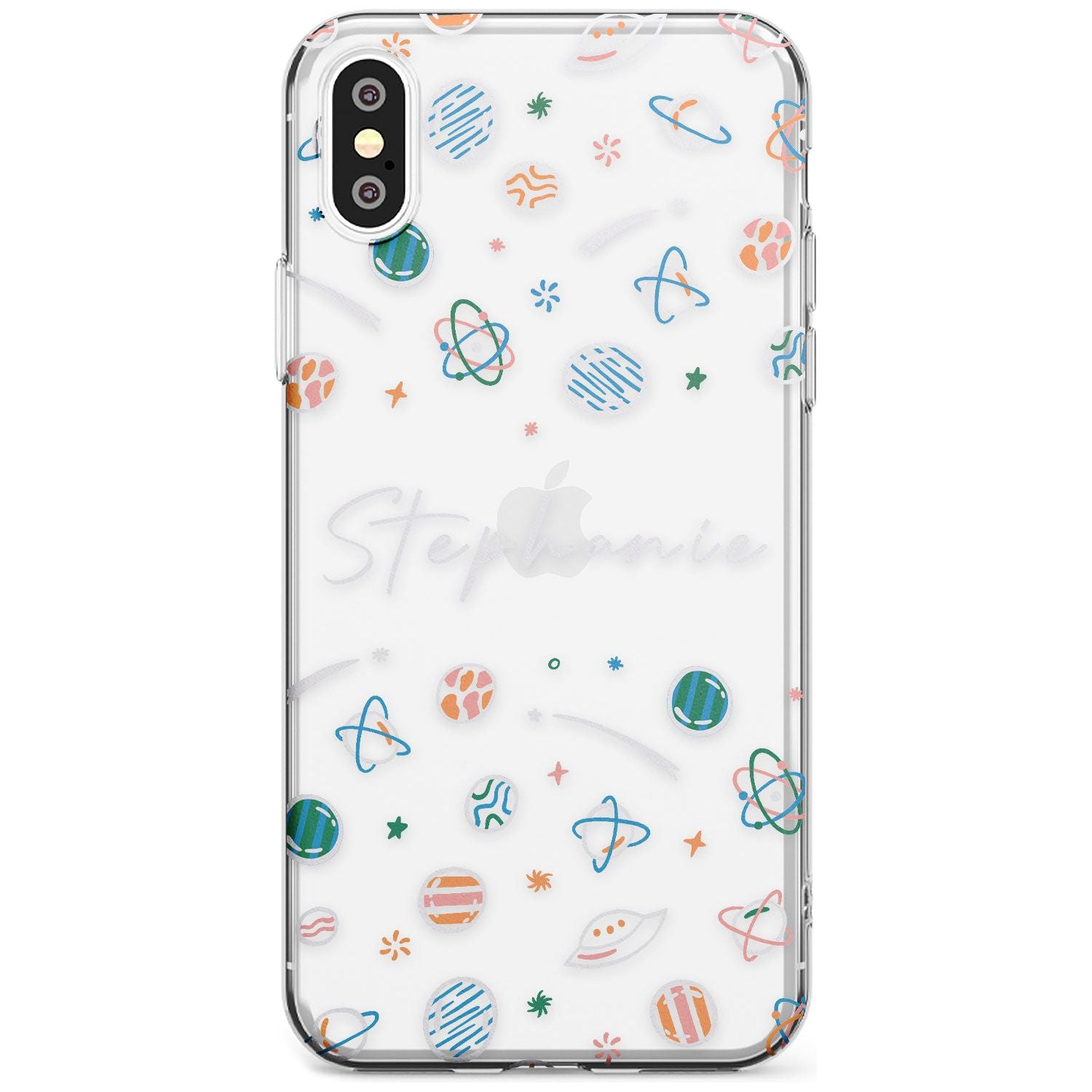 Customisable Space Pattern (Clear) Black Impact Phone Case for iPhone X XS Max XR