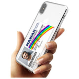 Personalised Hawaii Driving License Slim TPU Phone Blanc Space X XS Max XR