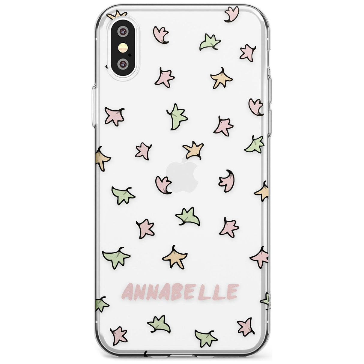 Personalised Custom Leaves Pattern Slim TPU Phone Blanc Space X XS Max XR