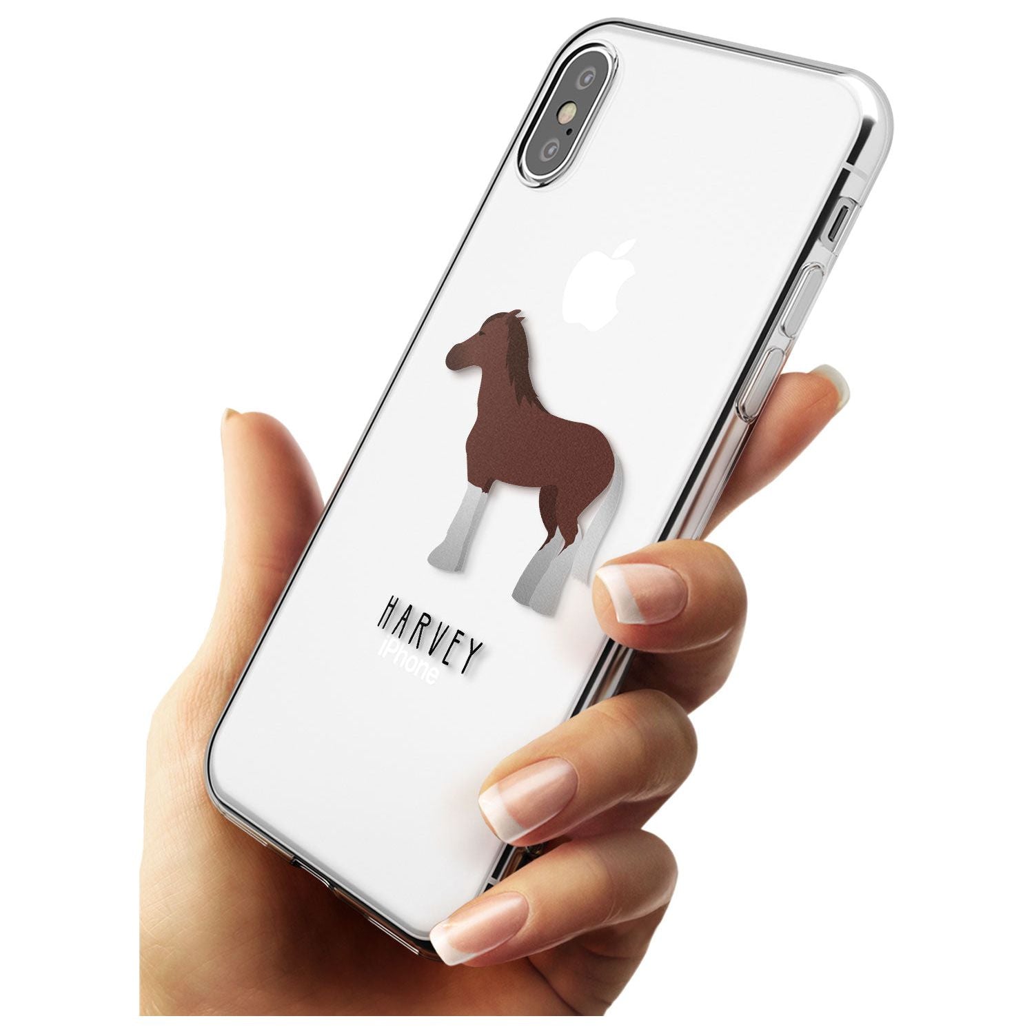 Personalised Brown Horse Slim TPU Phone Blanc Space X XS Max XR