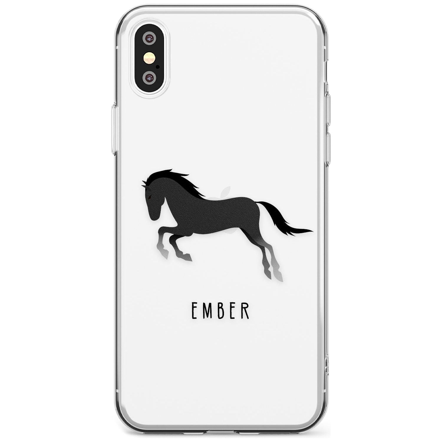 Personalised Black Horse Slim TPU Phone Blanc Space X XS Max XR