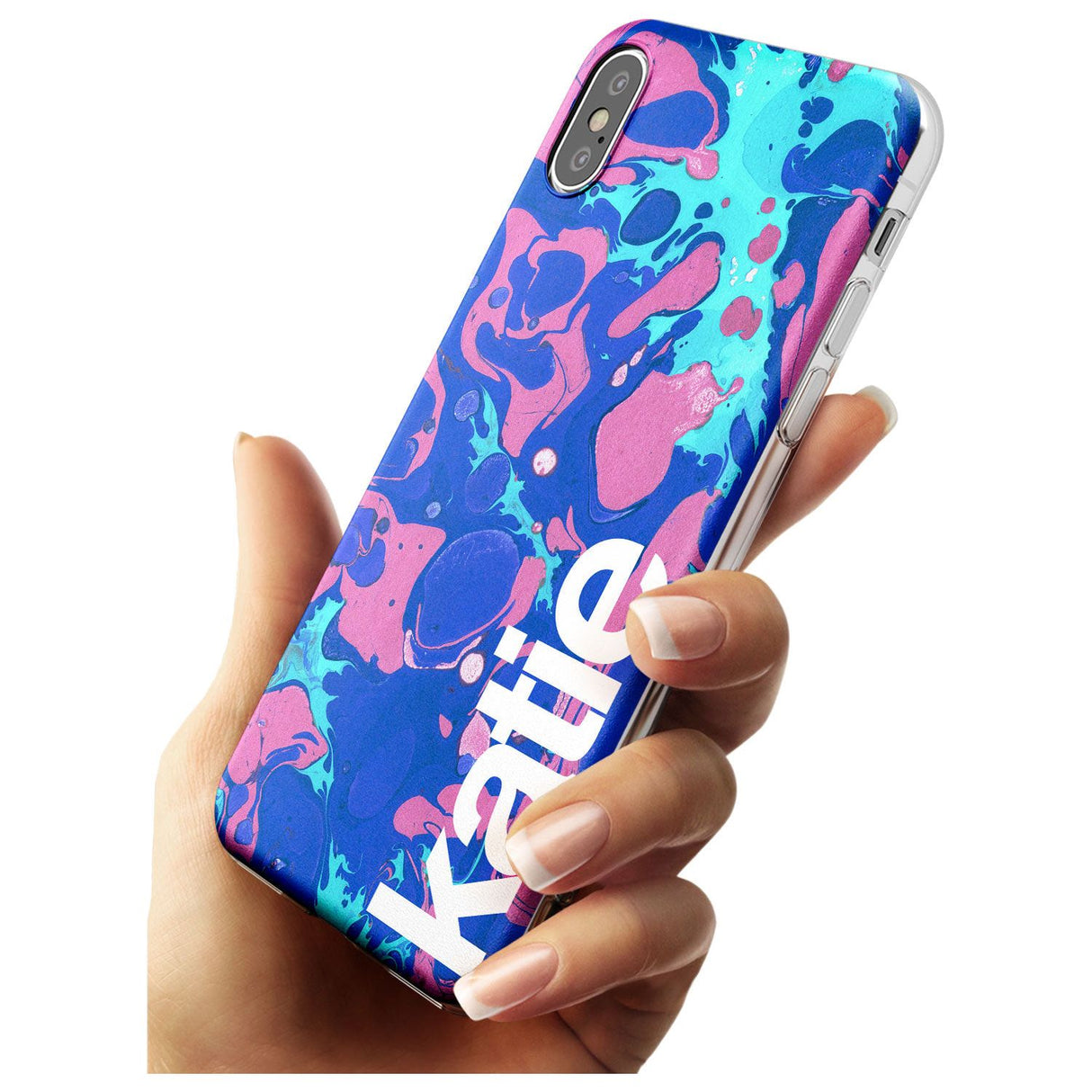 Navy, Turquoise + Purple - Marbled iPhone Case   Custom Phone Case - Case Warehouse