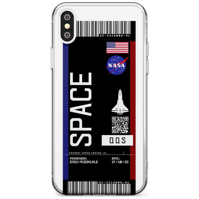 Personalised NASA Boarding Pass (Dark) Slim TPU Phone Blanc Space X XS Max XR