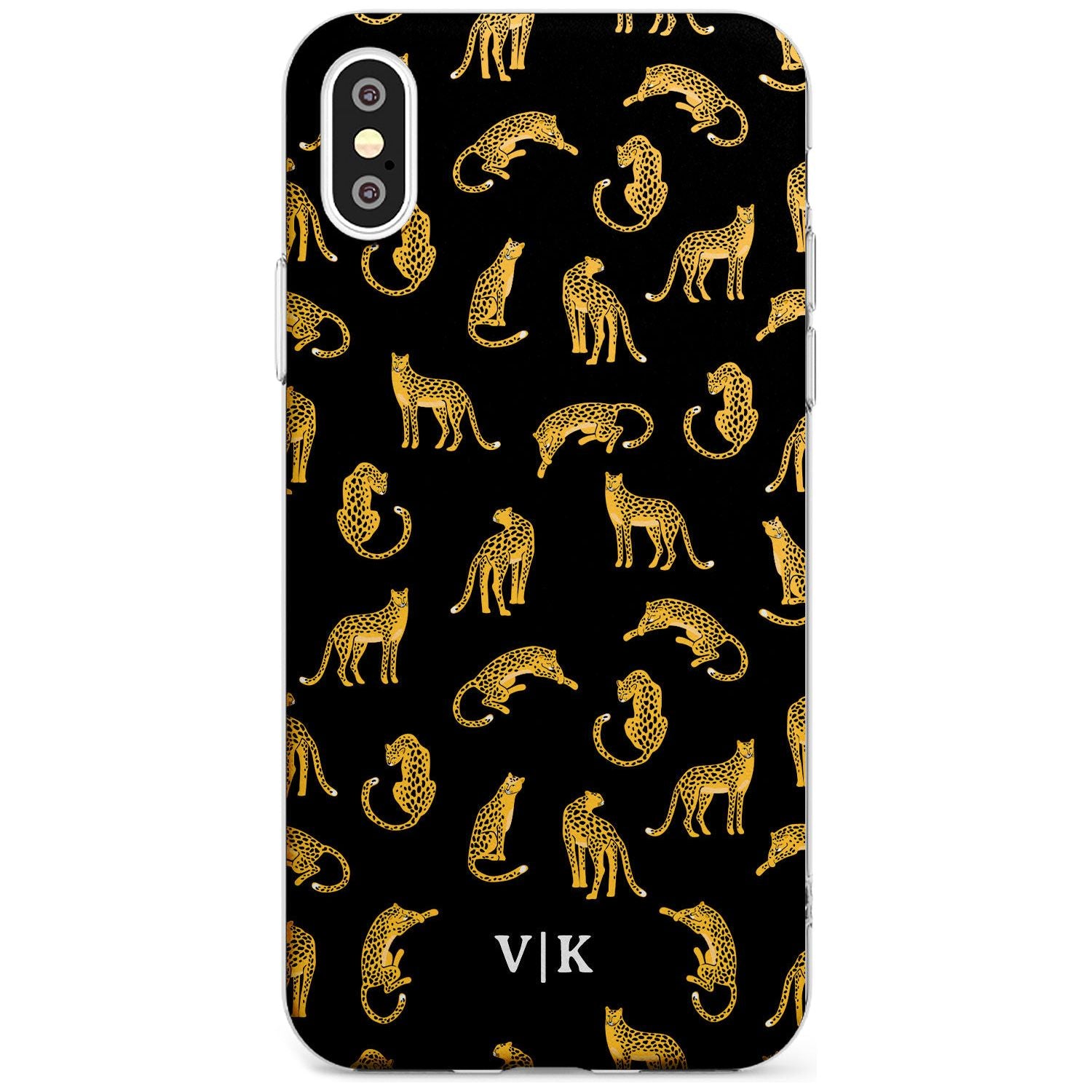 Personalised Cheetah Pattern: Black Black Impact Phone Case for iPhone X XS Max XR