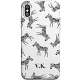 Personalised Zebra Pattern Black Impact Phone Case for iPhone X XS Max XR