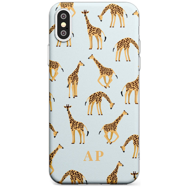 Safari Giraffe Pattern on Blue iPhone Case  Slim Case Custom Phone Case - Case Warehouse