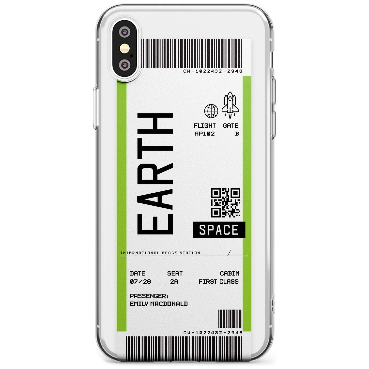 Earth Custom Space Travel Ticket iPhone Case  Slim Case Custom Phone Case - Case Warehouse