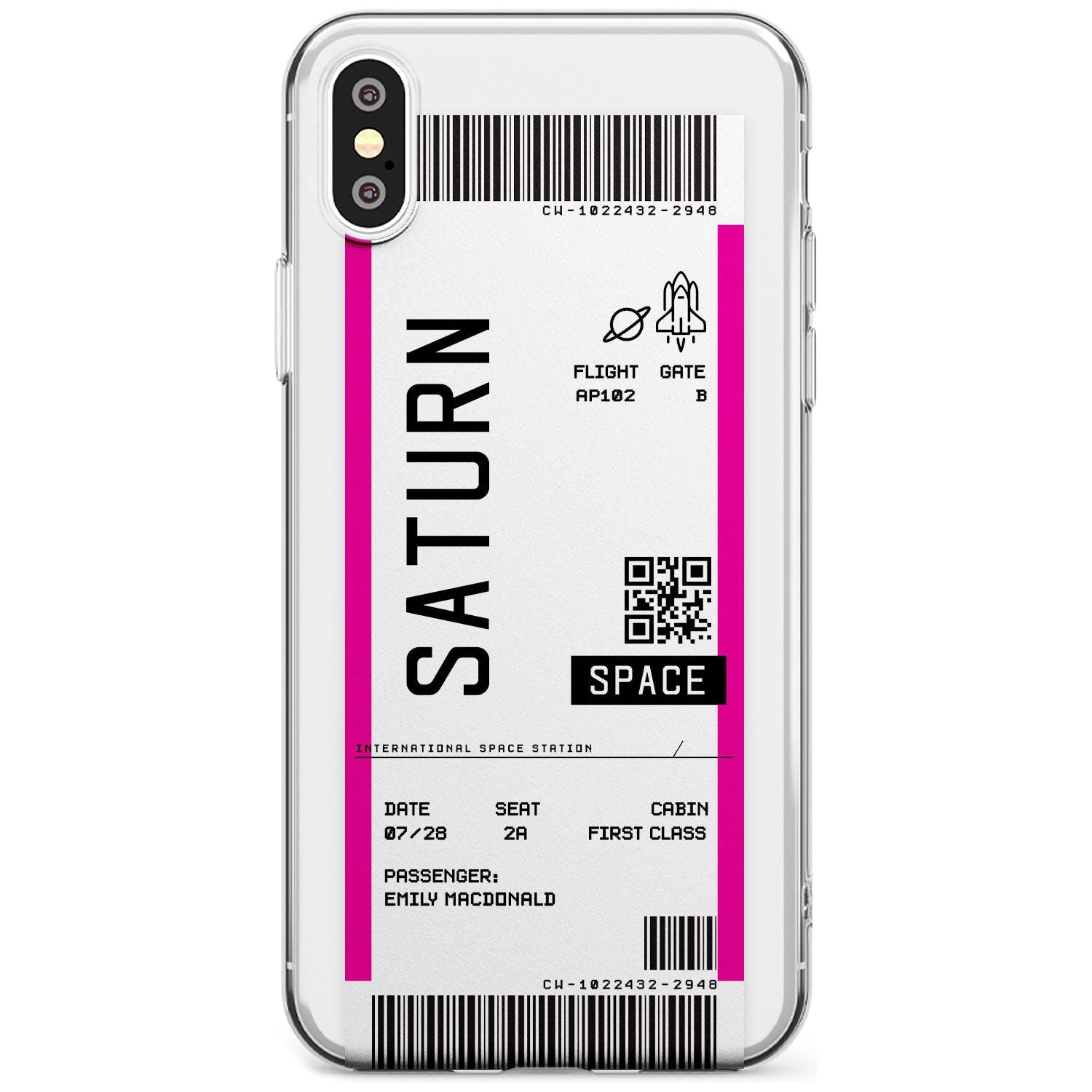 Saturn Custom Space Travel Ticket iPhone Case  Slim Case Custom Phone Case - Case Warehouse