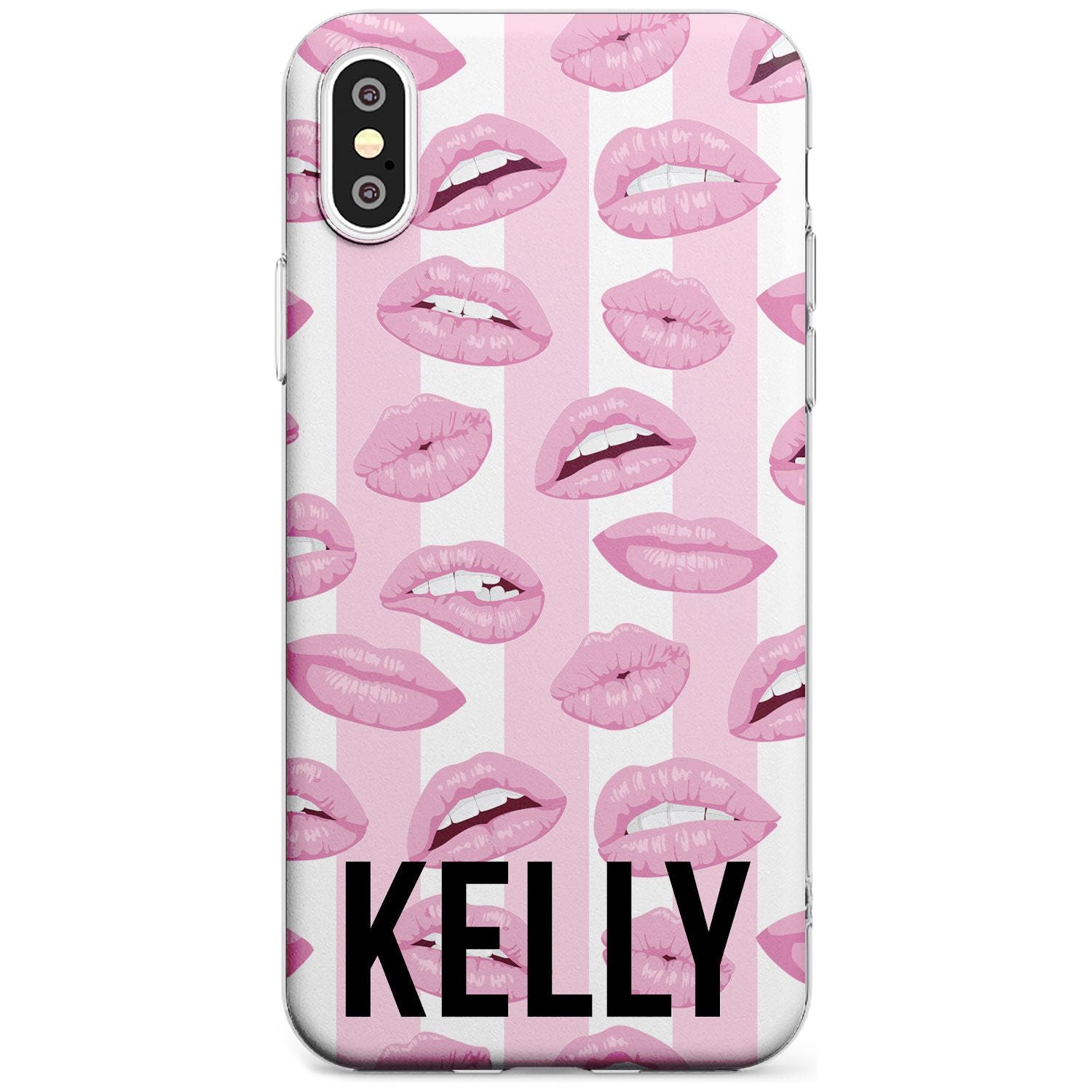 Pink Stripes & Lips iPhone Case  Slim Case Custom Phone Case - Case Warehouse