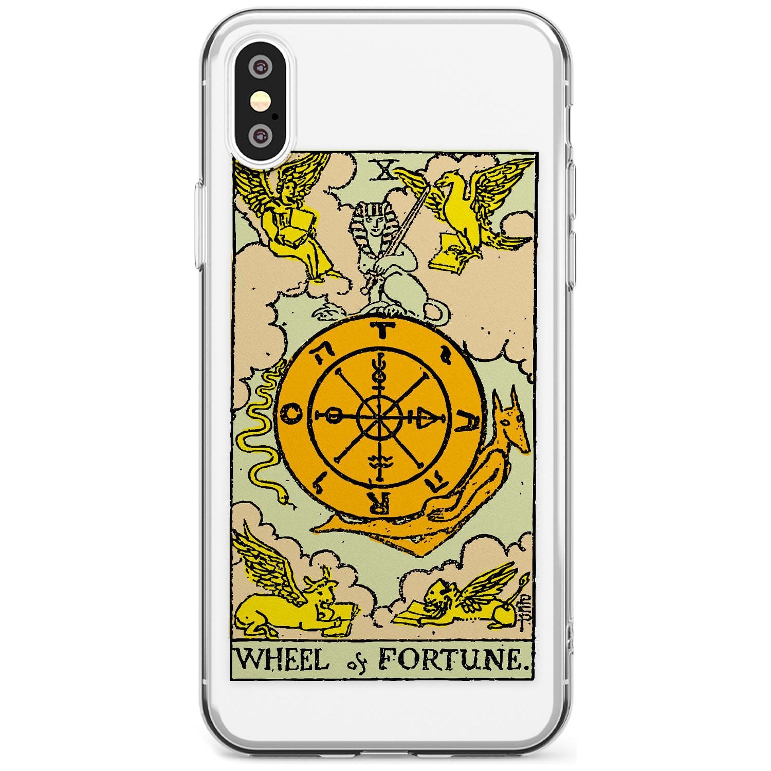 Wheel of Fortune Tarot Card - Colour Black Impact Phone Case for iPhone X XS Max XR