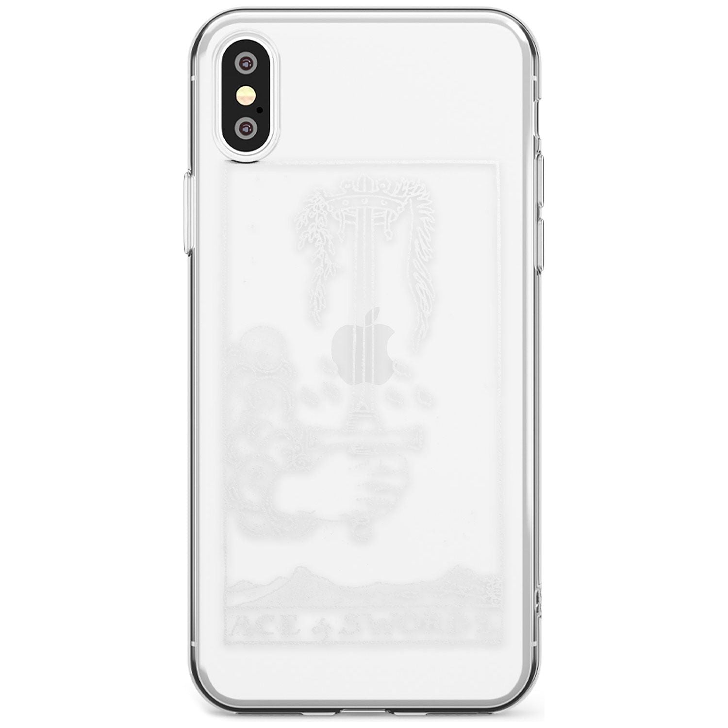 Ace of Swords Tarot Card - White Transparent Black Impact Phone Case for iPhone X XS Max XR
