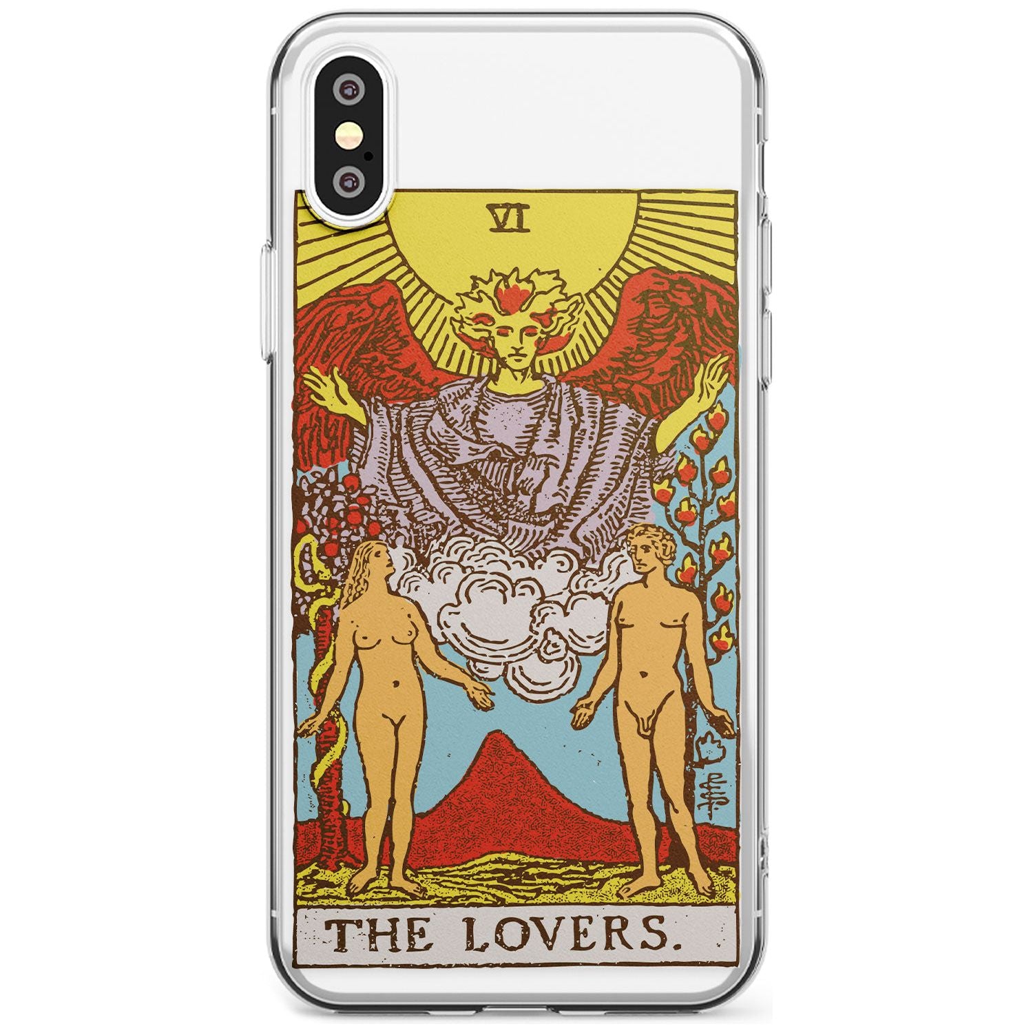 The Lovers Tarot Card - Colour Black Impact Phone Case for iPhone X XS Max XR