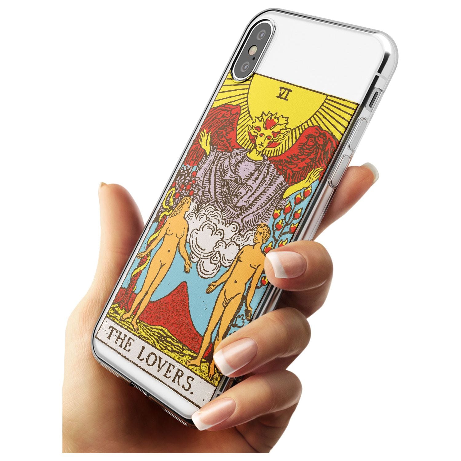 The Lovers Tarot Card - Colour Black Impact Phone Case for iPhone X XS Max XR
