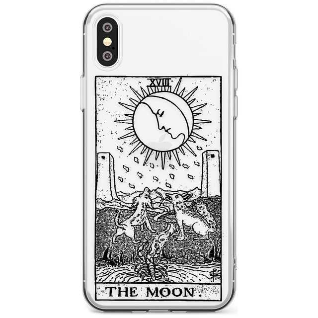 The Moon Tarot Card - Transparent Black Impact Phone Case for iPhone X XS Max XR