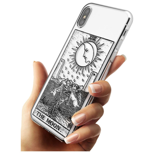 The Moon Tarot Card - Transparent Black Impact Phone Case for iPhone X XS Max XR